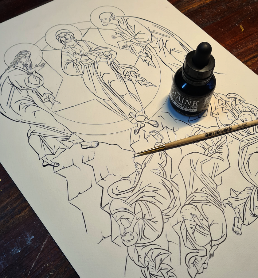 Boceto icono Transfiguración. 30x40cm